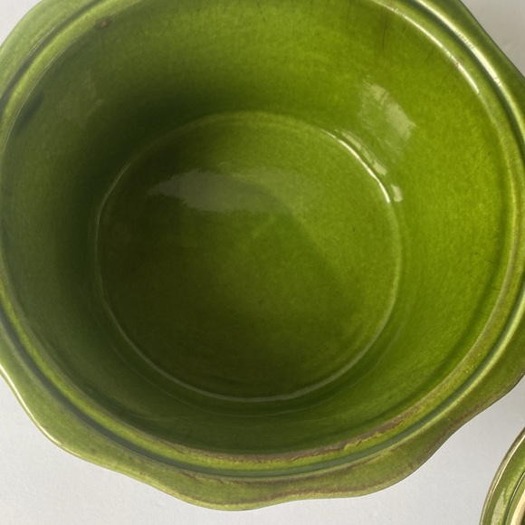 Vintage 3 pc.blue/green California USA Pottery leaf soup tureen - Picture 6 of 14